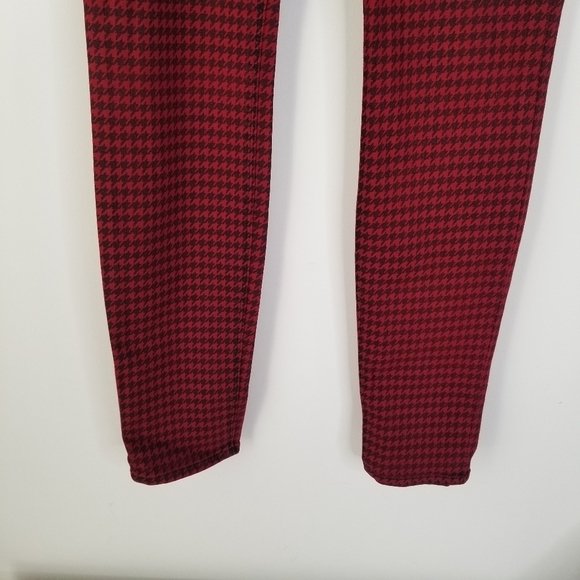 NWT Hudson Barbara High Waist Super Skinny Ankle Jeans Oxblood Houndstooth 27 - Picture 9 of 14